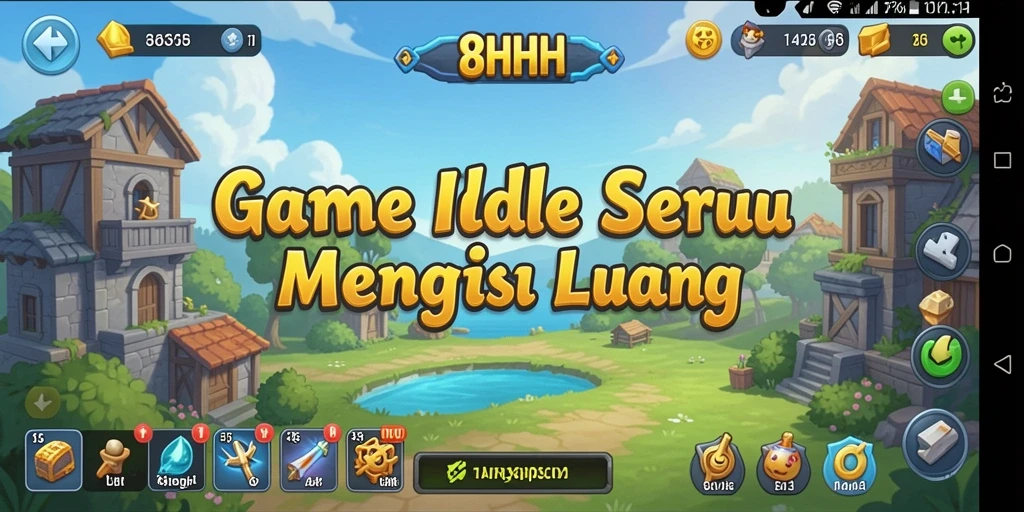 Screenshot utama 8HHH menampilkan karakter karismatik dalam gameplay Idle yang menarik.