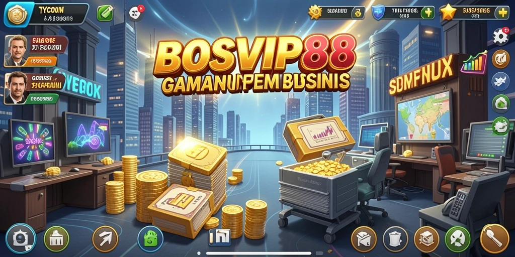 Tampilan gameplay seru BOSVIP88 dalam membangun imperium bisnis.