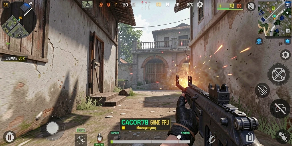 Screenshot menampilkan aksi seru dalam gameplay FPS.