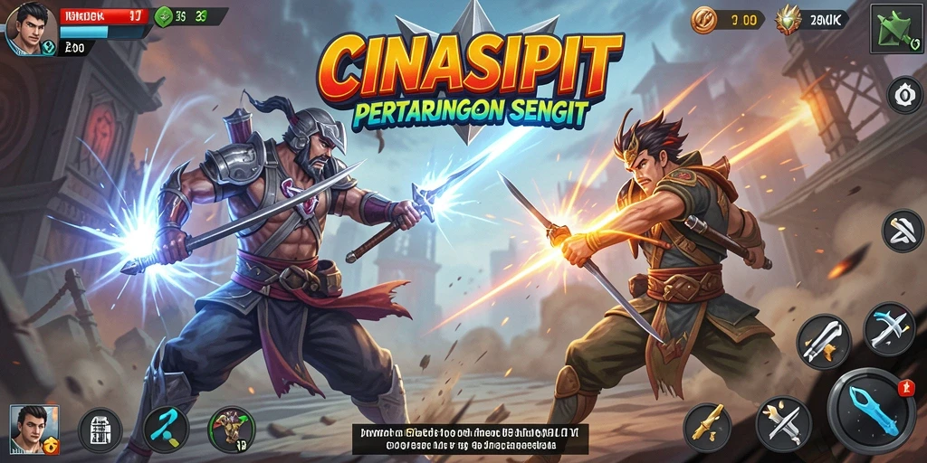 Tangkapan layar gameplay CINASIPIT menunjukkan aksi pertarungan mendebarkan.