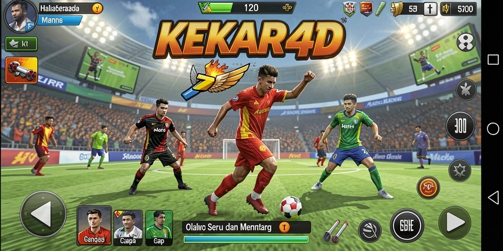 Tampilan dari gameplay seru dalam KEKAR4D yang menampilkan aksi olahraga.