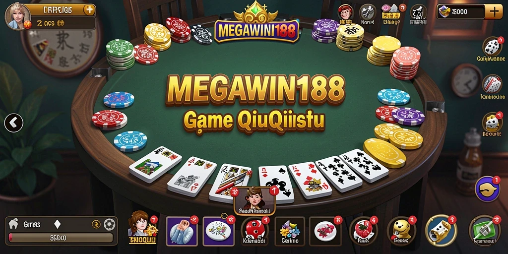 Tampilan gameplay seru dari MEGAWIN188 saat bermain QiuQiu.