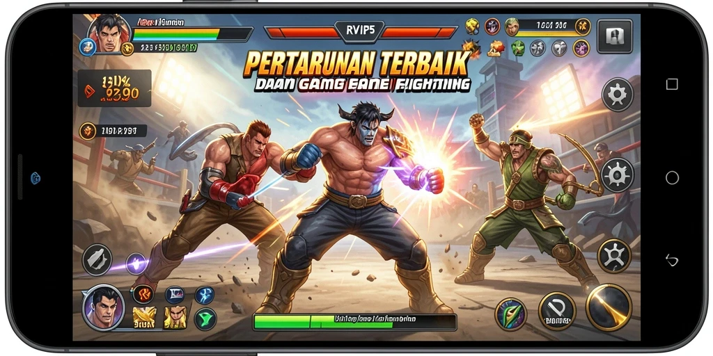 Tampilan seru pertarungan di RVIP5 dengan karakter unik.