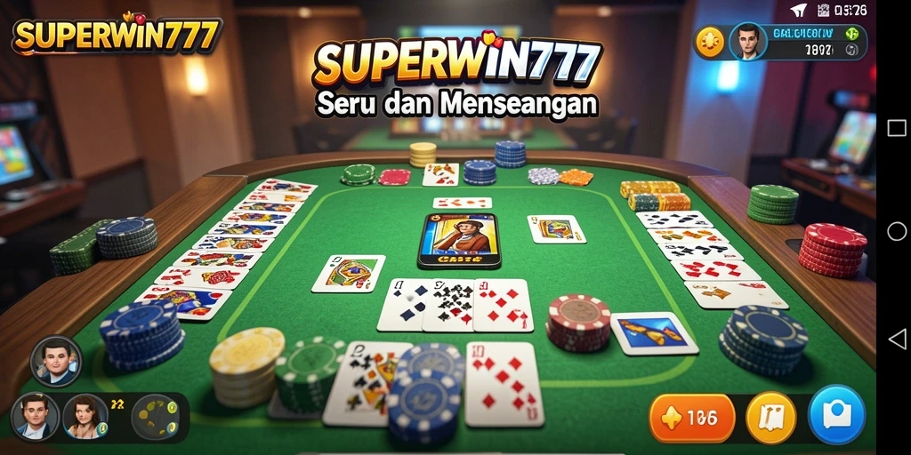 Tampilan gameplay Gaple yang menarik dan interaktif di SUPERWIN777.