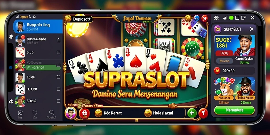 Tampilan gameplay seru dari SUPRASLOT dengan berbagai variasi domino.