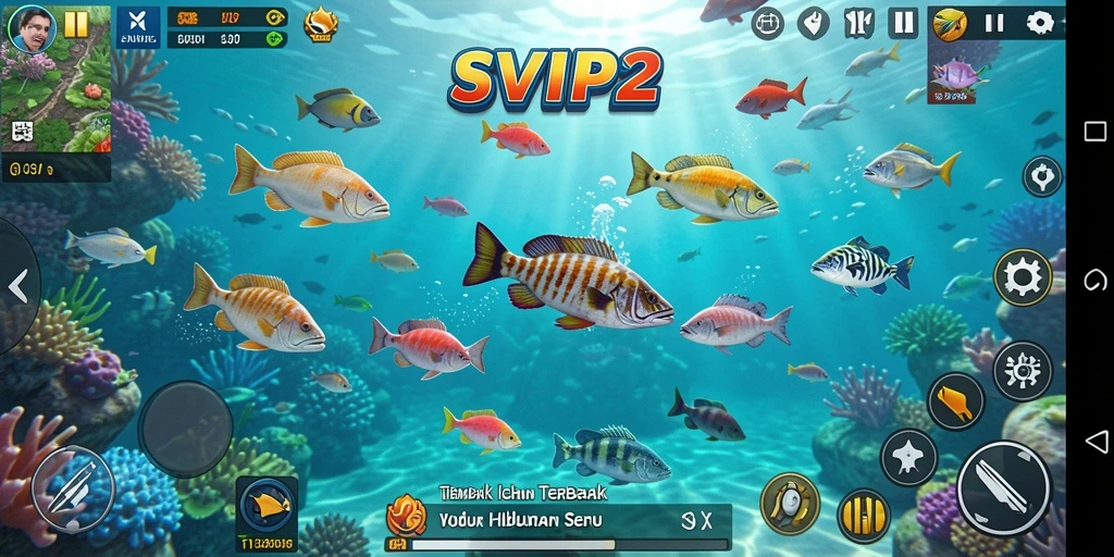 Tampilan gameplay seru Tembak Ikan di SVIP2.