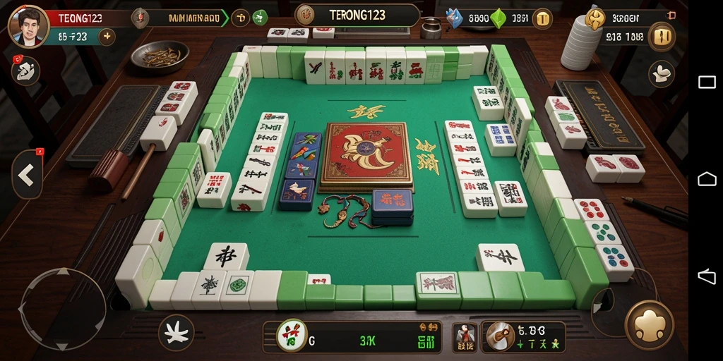 Tampilan gameplay Mahjong yang menarik dan menantang.
