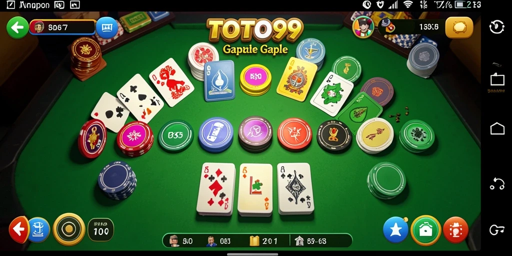 Tampilan gameplay Gaple yang seru dan interaktif di TOTO99.