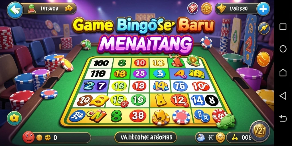 Tampilan gameplay V21 yang seru dan interaktif dalam permainan Bingo.